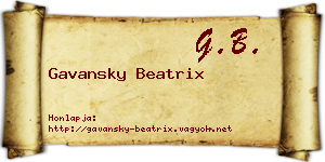 Gavansky Beatrix névjegykártya
