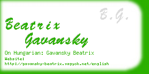 beatrix gavansky business card